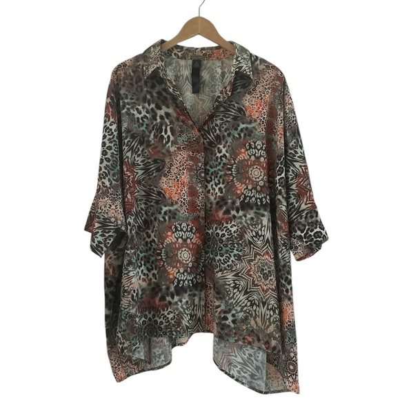 Chico's Tops - Chico’s Oversized Multicolor Tunic Top GUC sz 16
